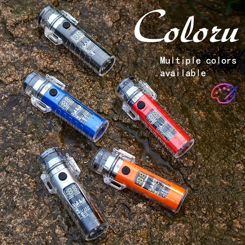 2024 New Equipped With A Compass Style Double Arc Charging Lighter, Waterproof Three Gear Lighting For Outdoor Travel,