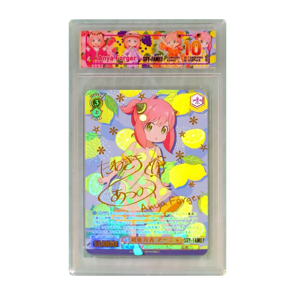 Déesse histoire bricolage Anya Forger or Signature en relief paillettes marquage à chaud carte à collectionner Anime garçon anniversaire cadeau de noël