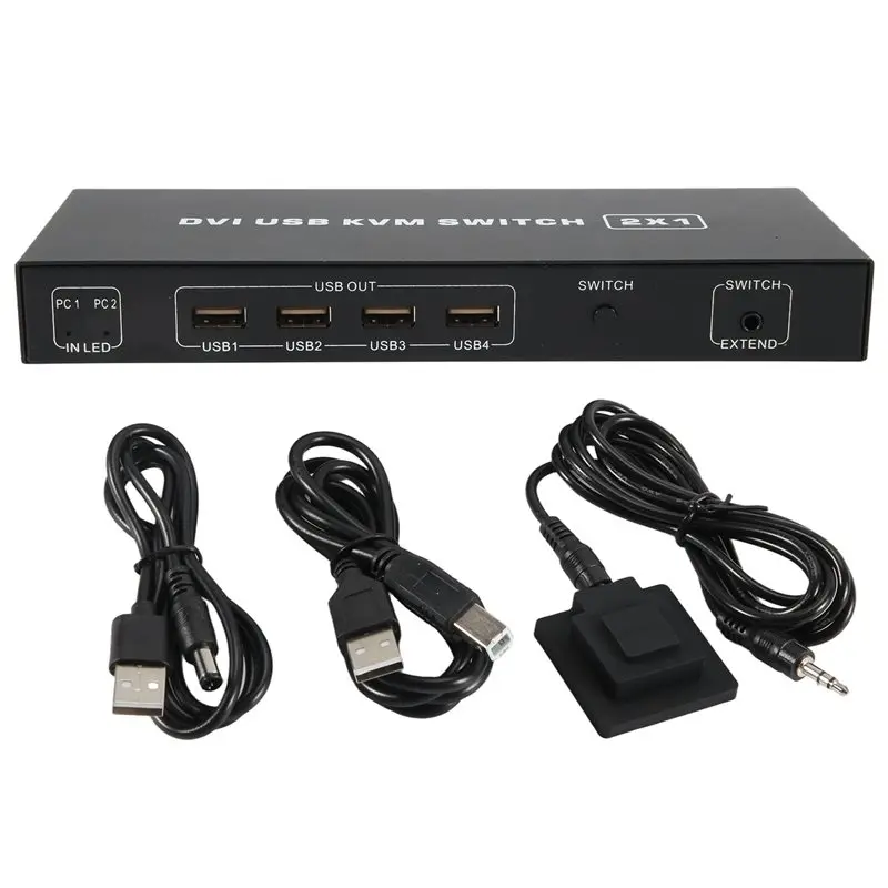 DVI KVM Switch 2-In-1 4K Two Computers Shared USB Keyboard Mouse Print Monitor Multi-Function Switching Screen Best-Selling