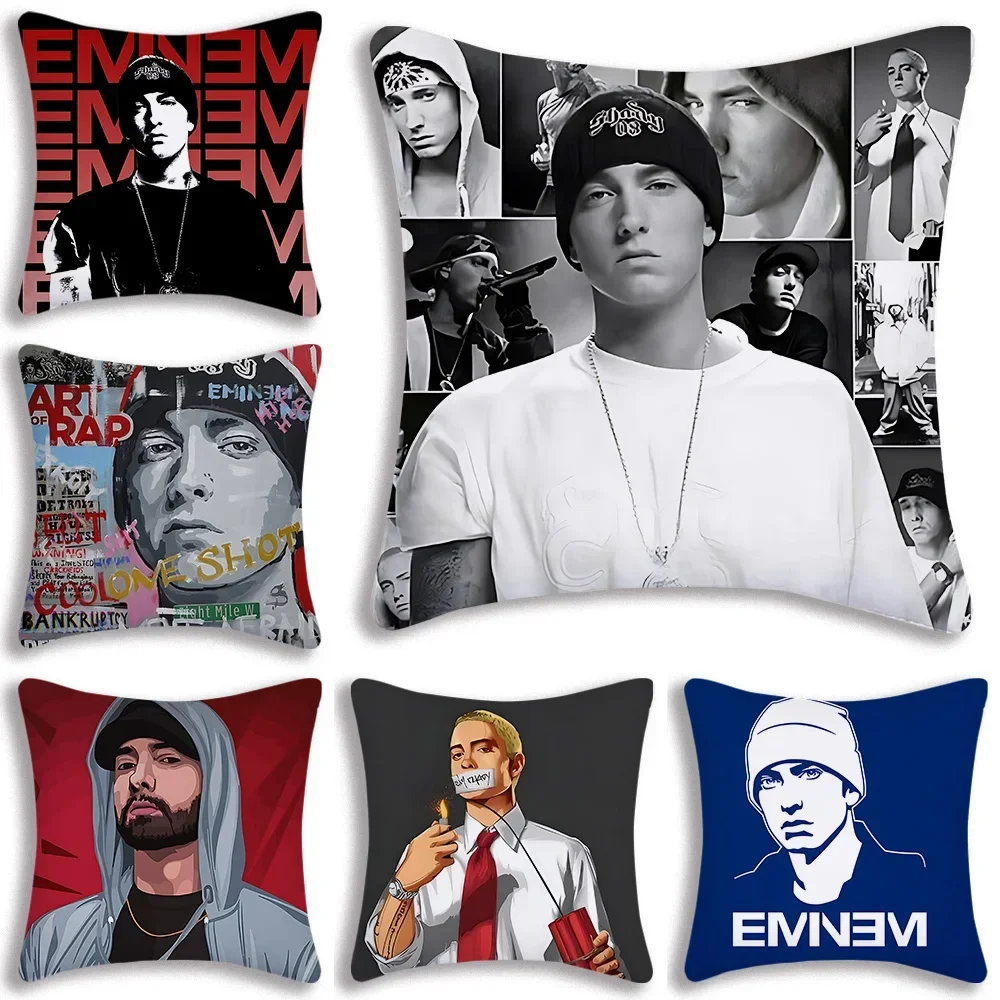 Eminem 8 Mile Hip Hop Rapper Pillow Covers Cartoon Sofa Decorative Home Double-sided Printing Cute Cushion Cover