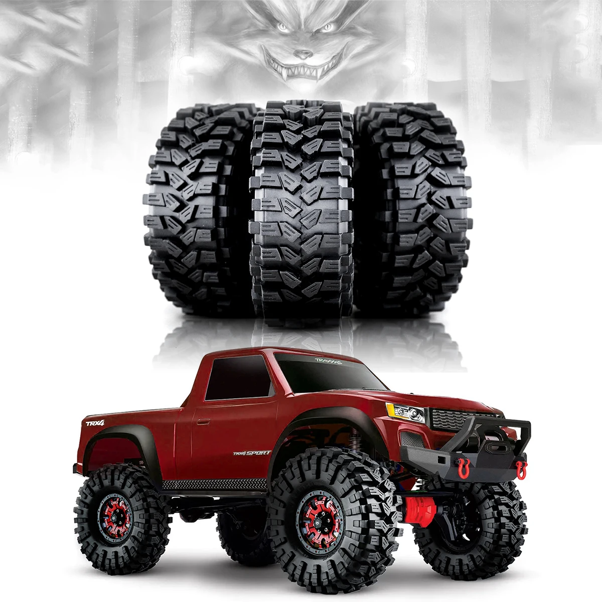 

4pcs 1.9''Crawler Tires Soft Rubber RC Crawler Tires for Traxxas TRX4 Axial SCX10 SCX10 II RC4WD D90 D110 TF2 Tamiya CC01 Gen8