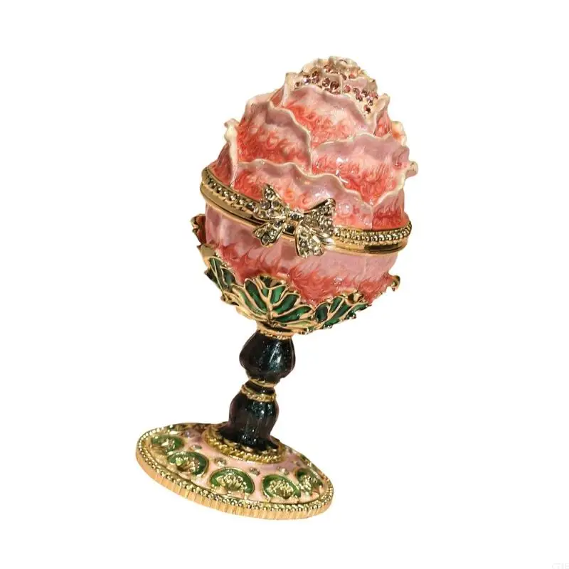 Elegant Alloy Easter Eggs Jewelry Box With Delicate Handcrafted Detail