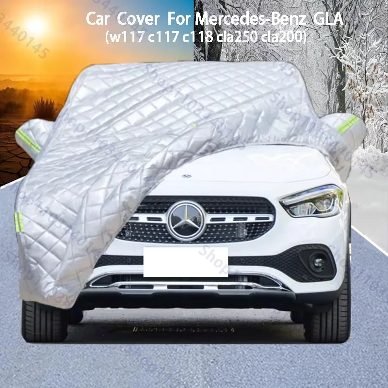 

Для автомобильного чехла Mercedes-Benz GLA обеспечивает защита от града, защита от царапин, предотвращает отслаивание краски, устойчивость к дождю и снегу