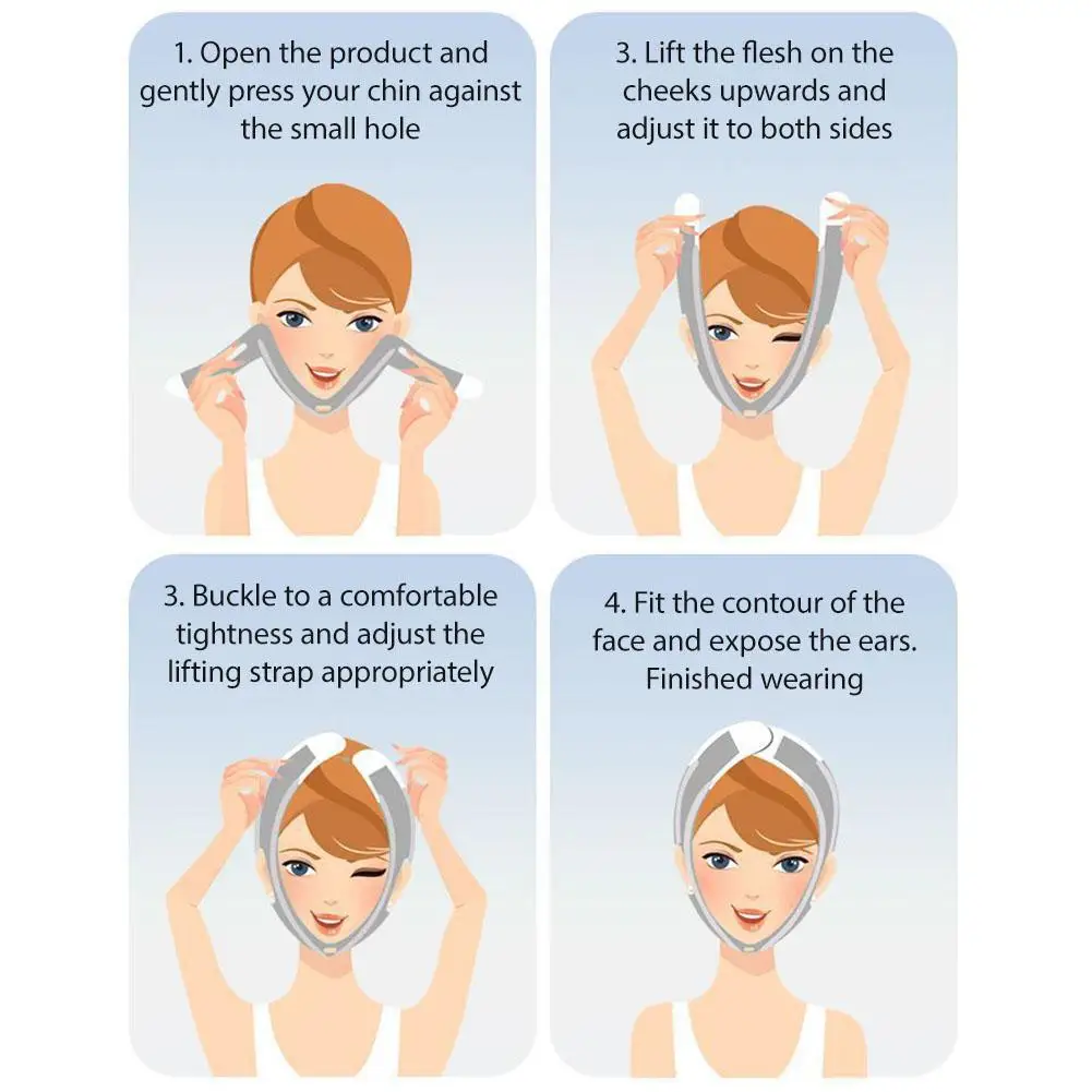 1 stücke Einstellbare Gesicht Abnehmen Strap Kiefer Strap Jawline Shaper Kinn Strap V Linie Gesicht Abnehmen Lifting Maske für schlaf Maske