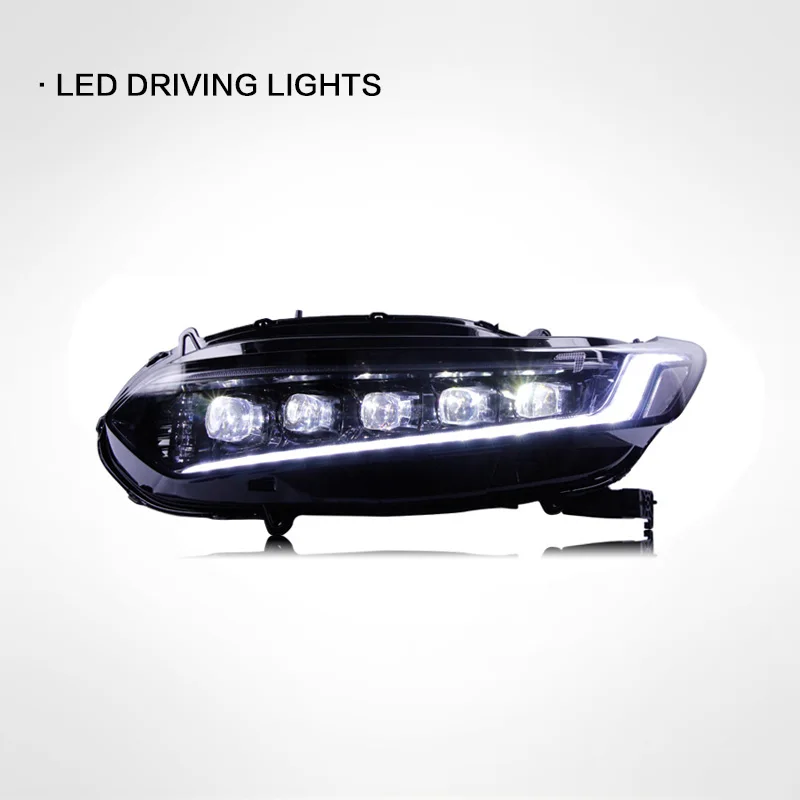 For Honda 10th generation Accord headlight assembly modified LED lens headlights running horse daytime running lights LED stream