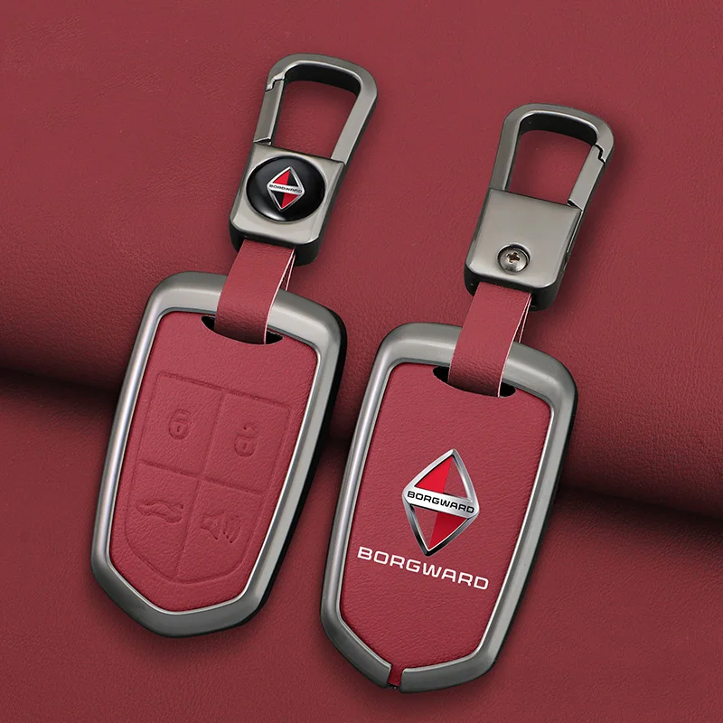 

Car Smart Remote Key Case Full Cover Shell For Borgward BX5 BX7 2017 2018 Zinc Alloy Leather Protector Keychain Auto Accessories