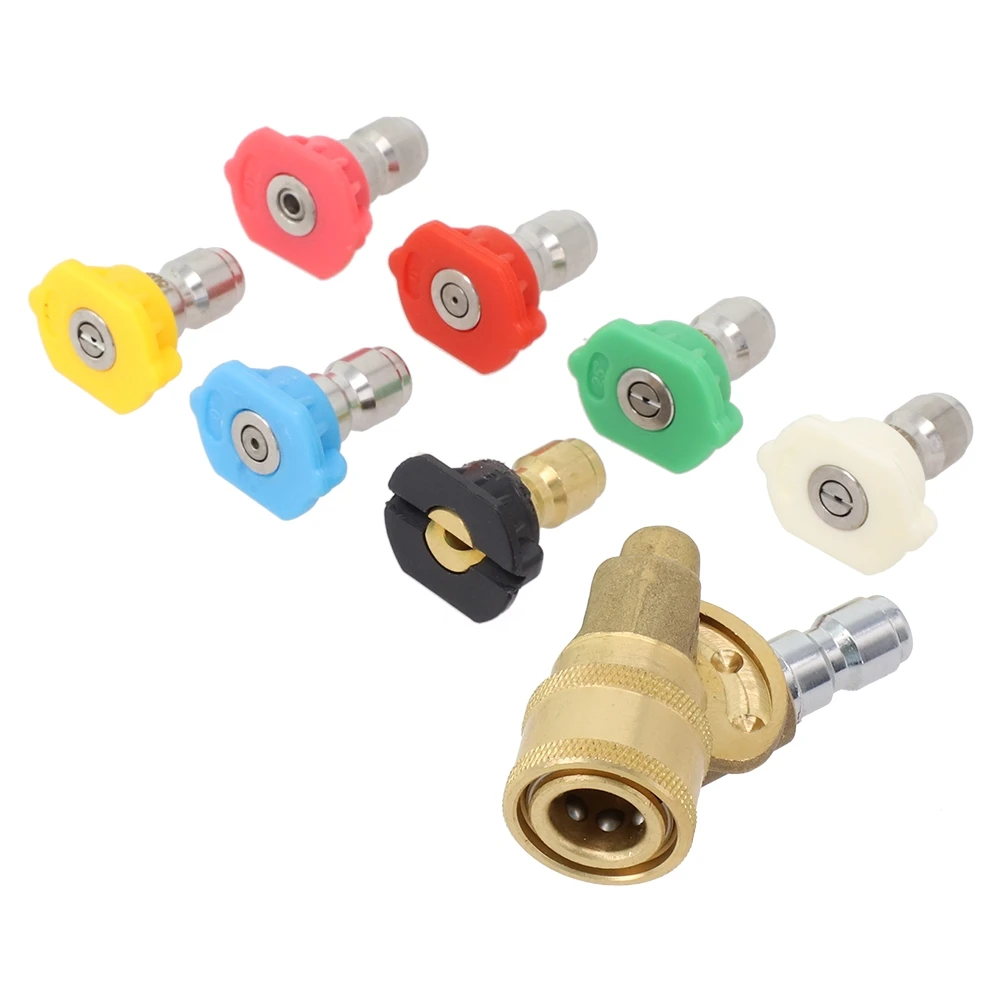 

Комплект насадок для мойки высокого давления, черные 65, распылительный узор, совместимый с 4500 фунтов на квадратный дюйм, черный 65 для чистки автомобиля