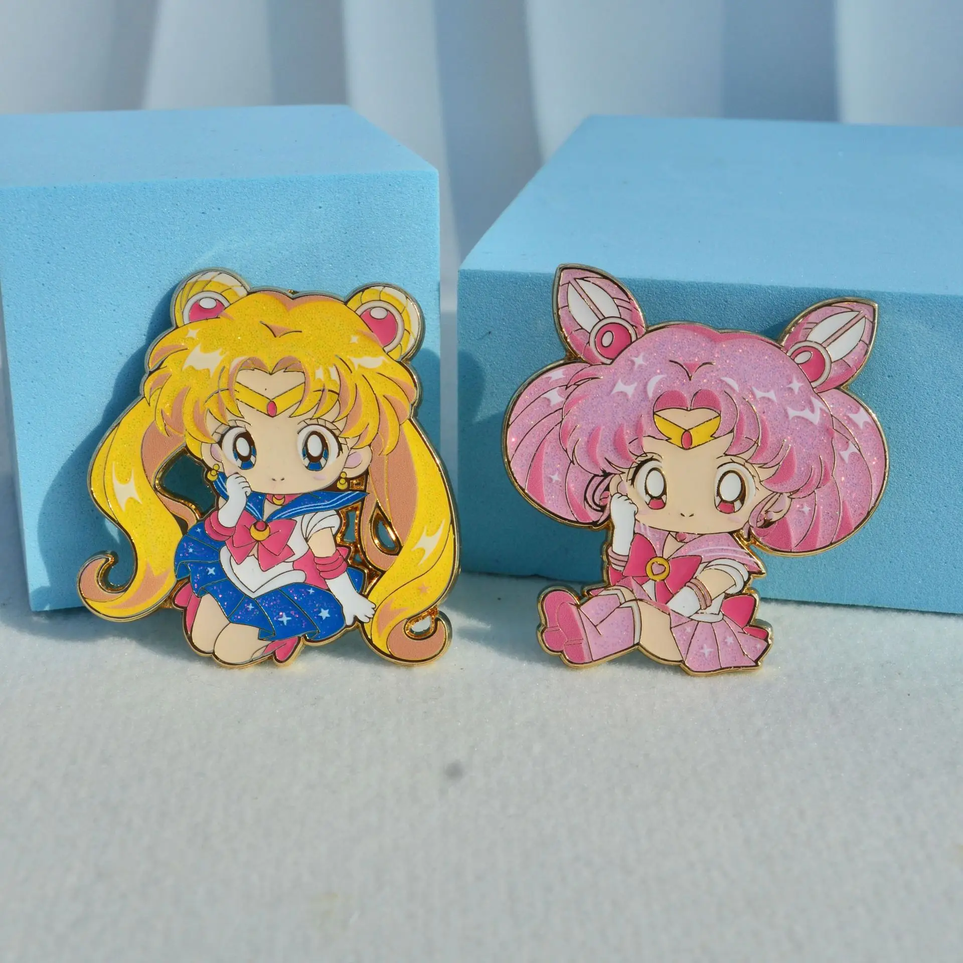 Anime Sailor Moon Tsukino Usagi Princess Serenity Chibiusa Lady Serenity Cosplay Props Metal Badge Pin Alloy Brooch Accessories