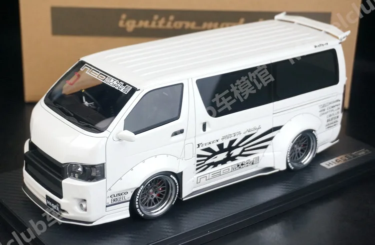 

Модель автомобиля IG 1:18 Hiace T.S.D. белая, JDM, имитация, лимитированная серия, из смолы и металла, статическая, игрушка, подарок