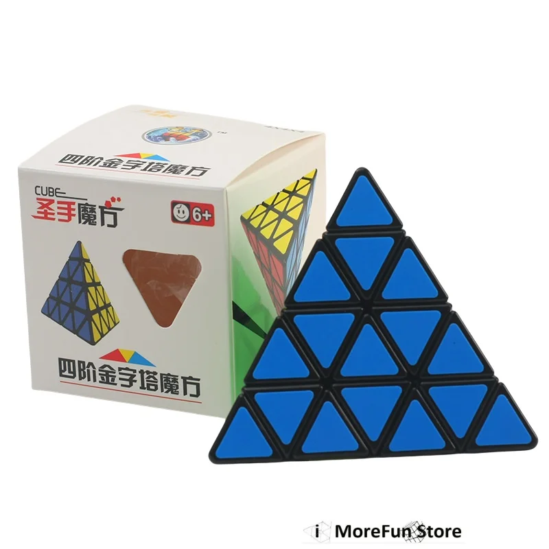 Sengso quarta ordem pirâmide cubo mágico forma estranha cubo de velocidade quebra-cabeça brinquedo crianças presente cubo mágico quebra-cabeça