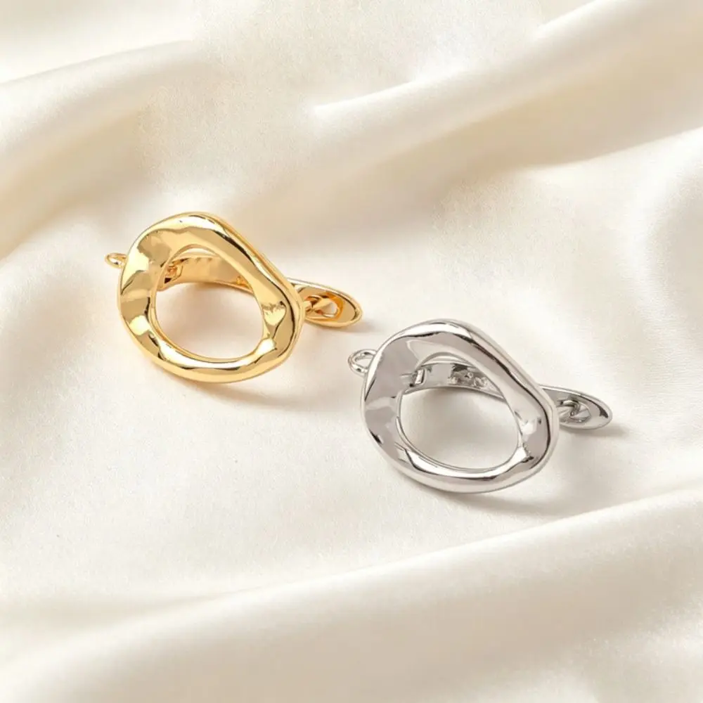 1 Pair Gifts Irregular Oval Hoop Earrings Open Hoop Nickel Free Stud Earrings Polished Finish Earring Findings Daily Wear