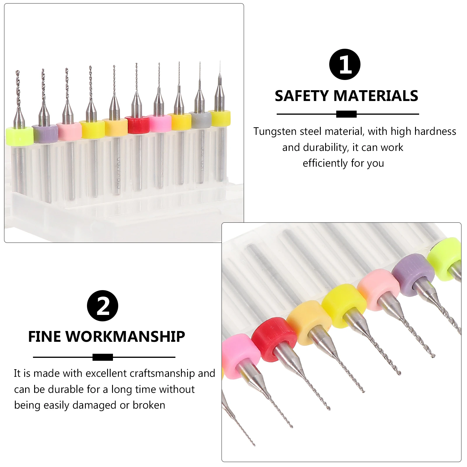 

10pcs Bits Spiral Metal Drill Hand Tool Electric Drill Bit Sets Rotary Bit Tungsten Steel Durable Easy Install Home Diy