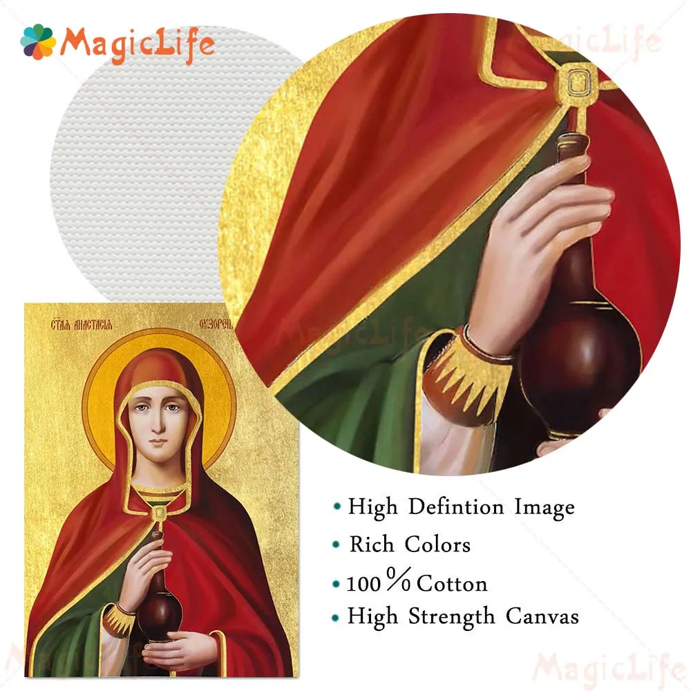 Religion Nun Saint Agnes Saint Catherine Posters Wall Pictures For Living Room Vintage Poster Wall Art Canvas Painting Unframed