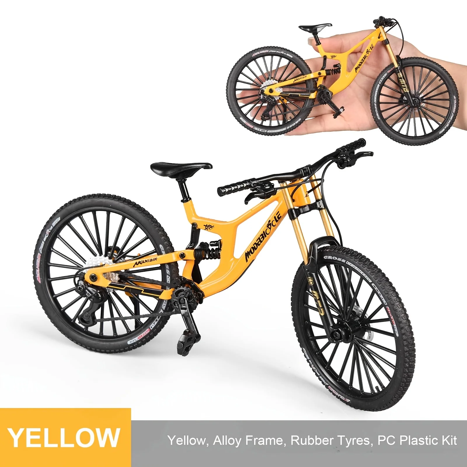 1:8 Scale Mini Alloy Finger Mountain Bike - Diecast Simulation Toy with Shock Absorption for Collection view 4