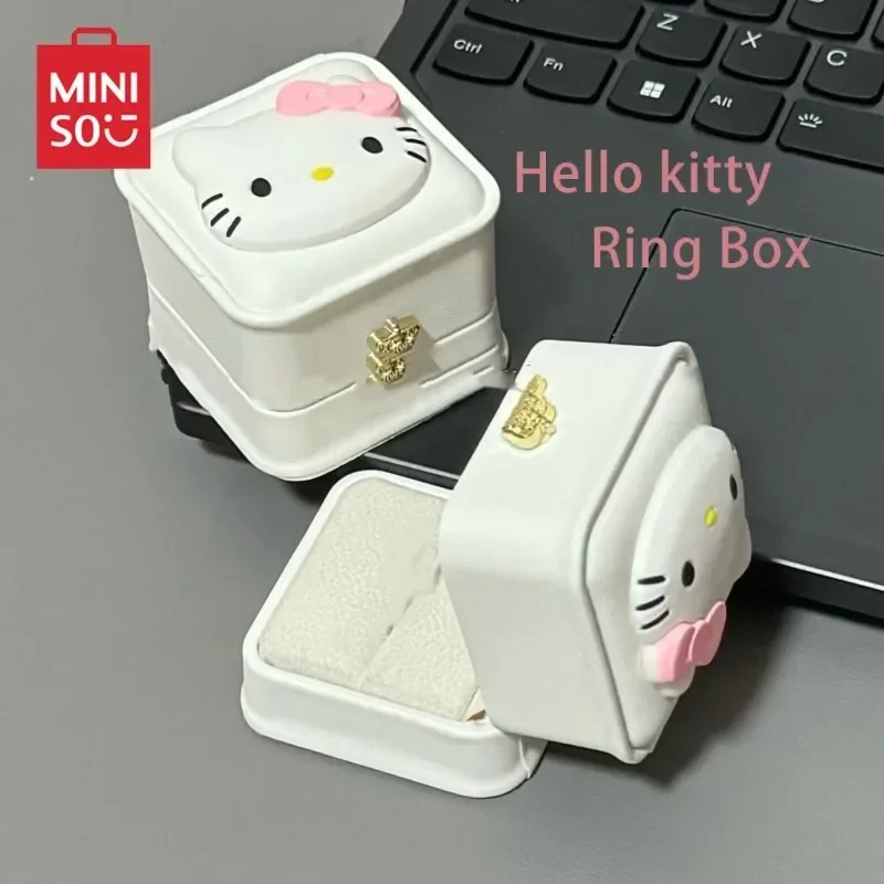 New Hello Kitty DIY Ring Box Confession Gift Proposal Jewelry Girlfriend Valentine's Day Anniversary Exquisite White Engagement