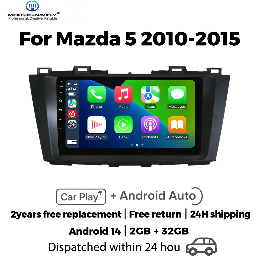 

Автомобильная аудиосистема MEKEDE&NAVIFLY Android 14 для MAZDA 5 Premacy 2010-2015 с Carplay, GPS, стерео и DVD-плеером
