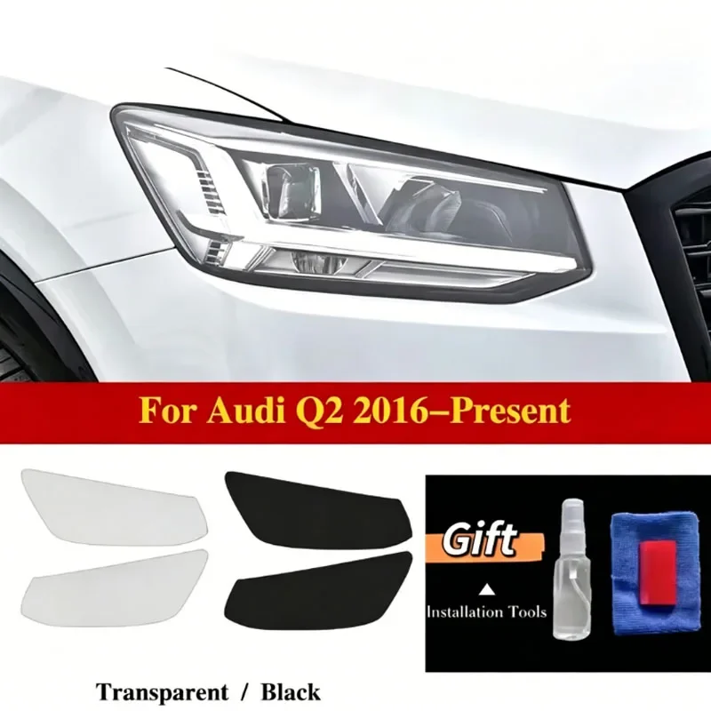 

For Audi Q2 2016-Present Car Headlight Protective Film Headlamp Transparent Black TPU Exterior Anti-scratch Sticker Accessories