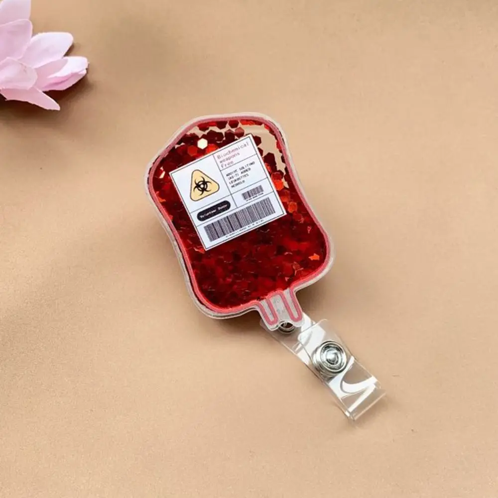 قابل للسحب التمريض معرف شارة حامل كيس الدم شاكر معرف شارة بكرات بريق مع كليب للممرضات طبيب مساعد الموظفين الطبيين