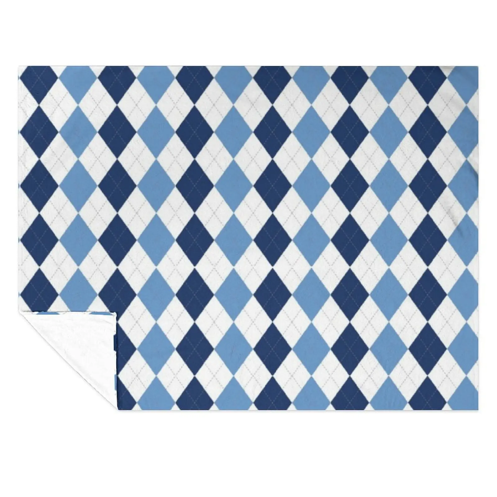 

Navy/Carolina Argyle Throw Blanket Designers Giant Sofa christmas decoration Blankets