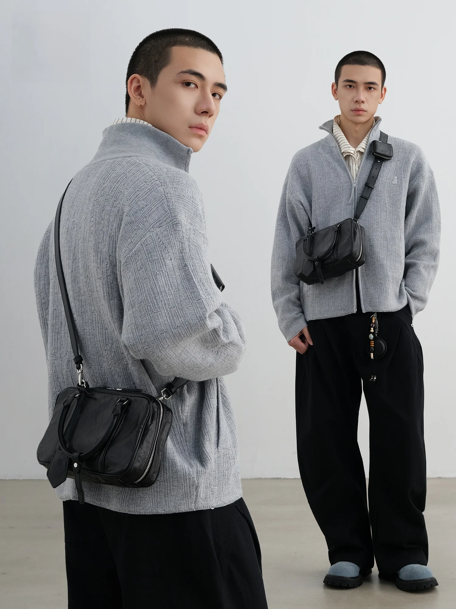 Casual Style Leather Crossbody Bag Single Shoulder Sling Bag for Youth Trendy Brand Summer Complete without Small Pouch