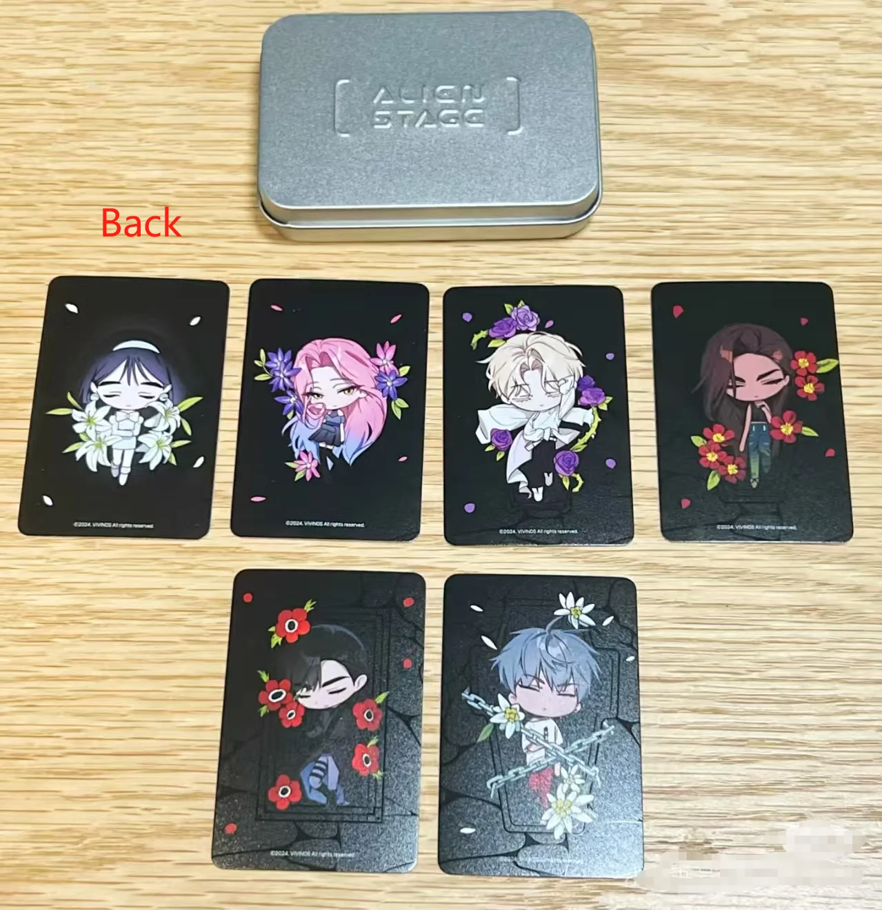 2025 ใหม่ในสต็อกAlien Stage San Yue Shouอย่างเป็นทางการการ์ดDrowing Bloom/Love Hate & Fruityหัวใจ/โศกนาฏกรรมบนStageในS