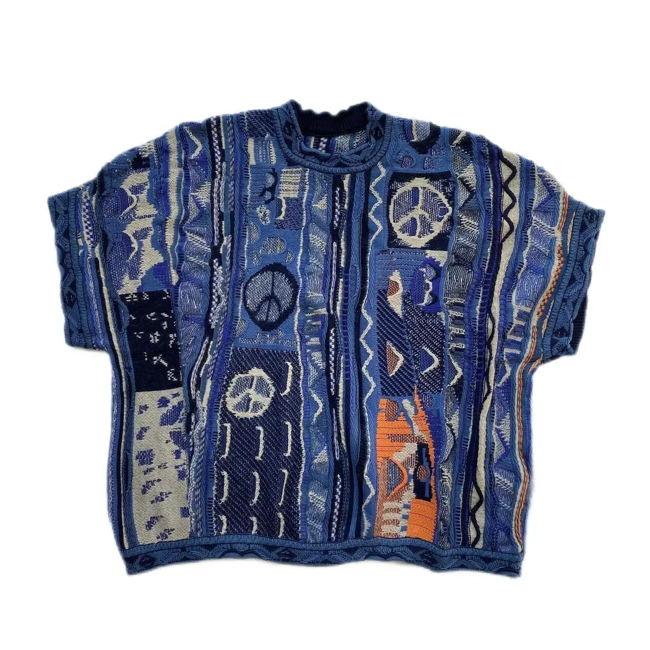 

Kapital Vintage Anti War Non Hirata and Hiroshi Men's Women's Knitted Pullover Loose Short Sleeve Round Neck Sweater Vest