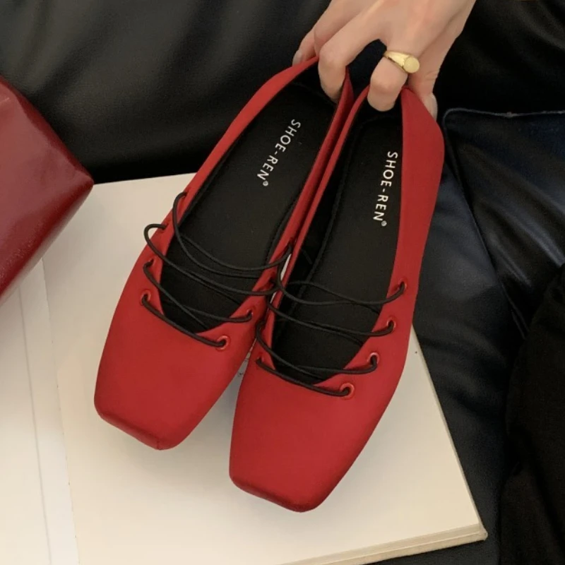 

Women Flats Square Toe Loafers Fashion Shoes New Casual Sandals Elegant 2025 Trend Summer Sport Sneakers Ballet Dance Zapatos