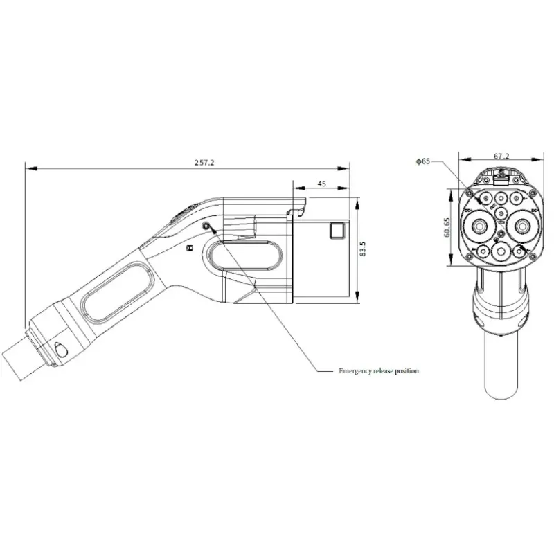 WORE 1000v DC 20-80A The Second Low DC Charging Connector IP55 Ev Charger