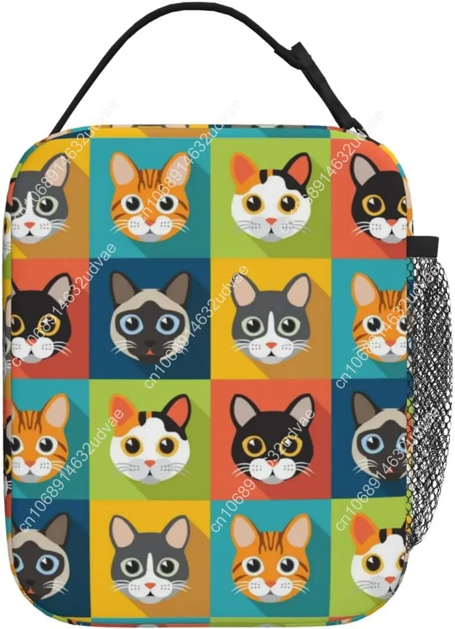 Cat Lunch Bag Insulated Lunch Box For Kids Adult Reusable Lunch Tote Bag For Work Picnic School