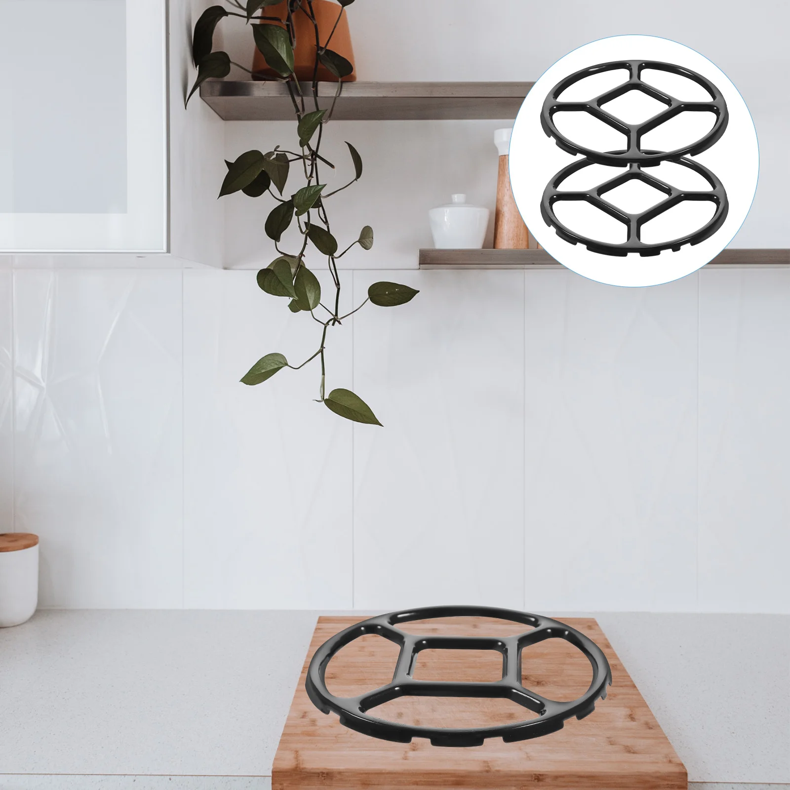 

2Pcs Kitchen Gas Burner Rack Enamel Non-Slip Stove Wok Ring Stable Cooking Pot Support Gas Stove Rack Kitchen Tool