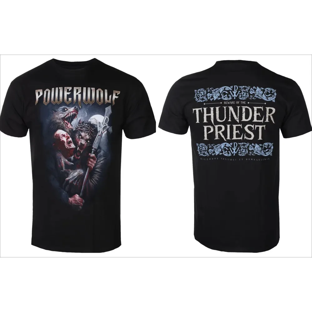 

Powerwolf Thunderpriest Metal Rock Band T-Shirt Men Women Short Sleeve Cotton Tees Streetwear Brand T-shirt Cotton Summer Tops