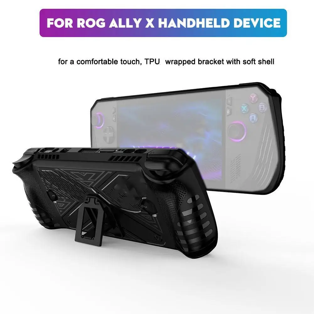 

Soft Protective Case Cover For Rog Ally X TPU Case with Handheld Game Console Stand Shock-Absorption Non-Slip and Anti-Scratch