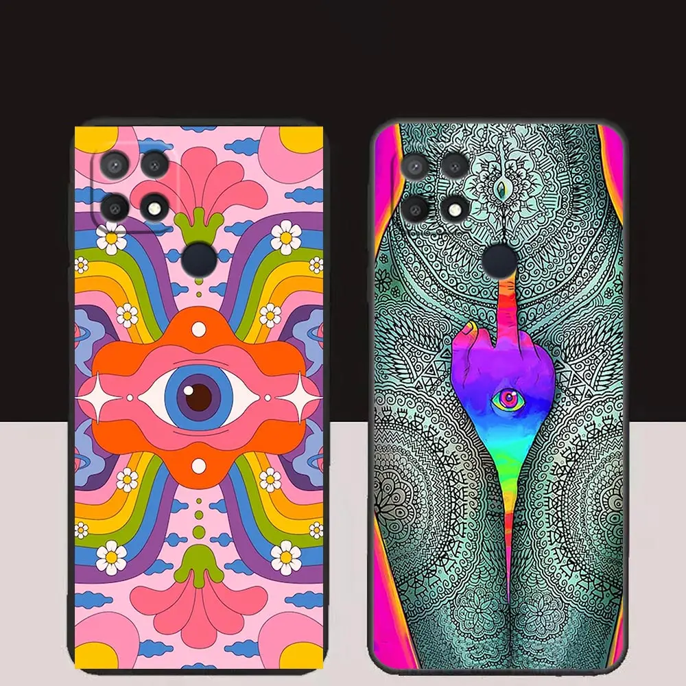 Indie Hippie Art Phone Funda Case For OPPO A98 A95 A96 A94 A93 A92S A91 A78 A74 A58 A57 A55 A53 A33 A17 TPU Case Shell Capa