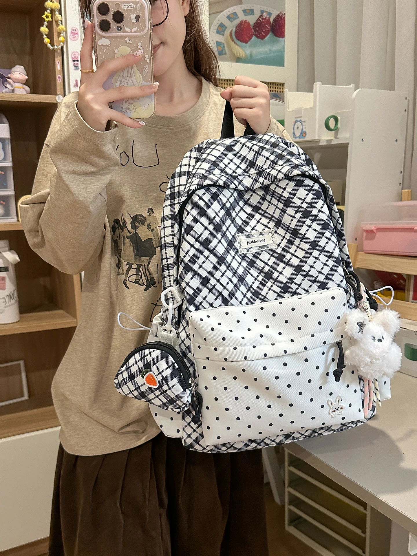 女の子用大容量バックパック子供用スクールバッグダブルショルダーバッグ高美的価値小学生と中学生向け