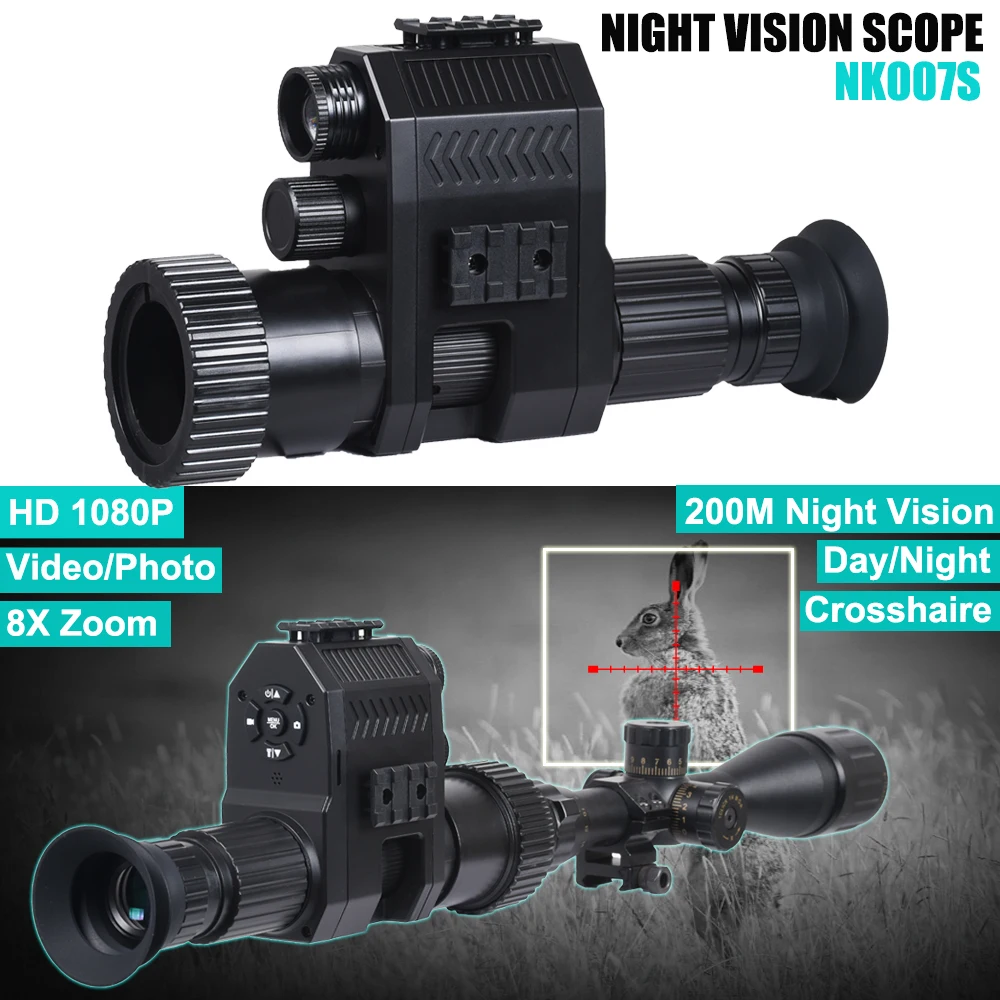 

Digital Night Vision Riflescope Monocular HD 1080P 8X Zoom 850NM Infrared 200M Night Vision For Hunting Wild Adventure
