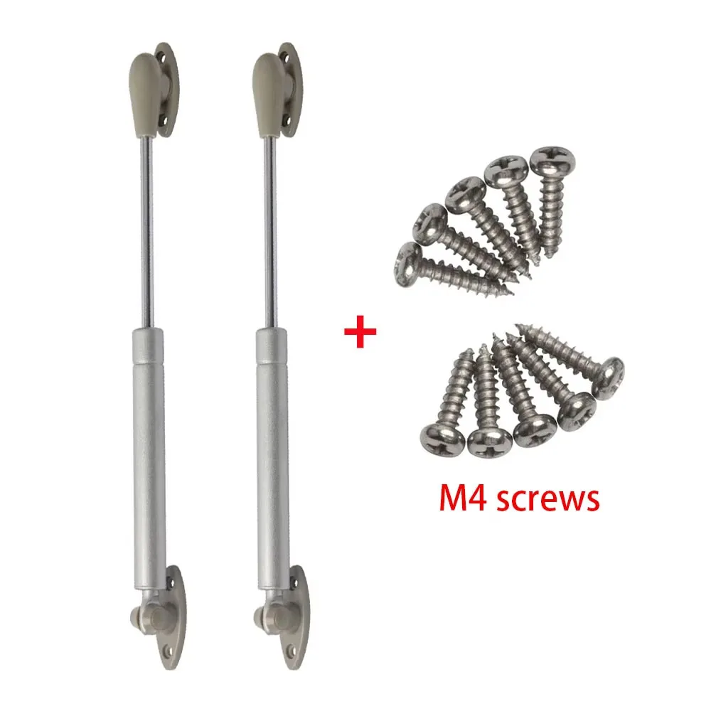 2 Pcs Cabinet Gas Strut Lift Support Pneumatic Spring Stay for Kitchen Cupboard Door with Brackets and M4 Screws