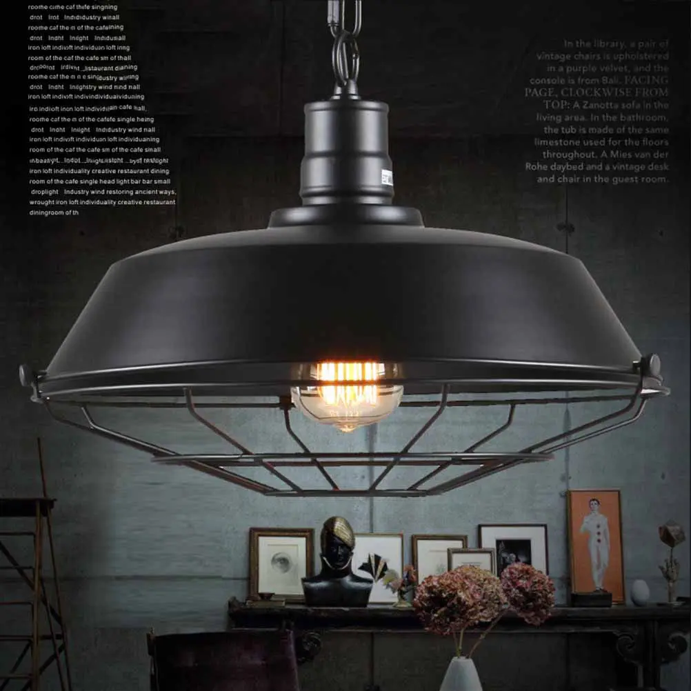

Industrial Iron Pendant Light Vintage Lace Lampshade Creative Ceiling Lamp for Home Restaurant Bar Retro Light Fixture