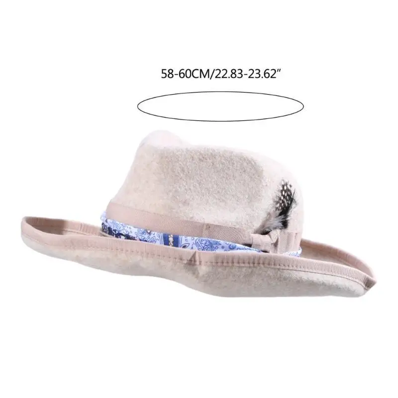 قبعة علوية 39BB من الصوف قبعة فيدورا الساحرة للاحتفال بالتصوير الفوتوغرافي في الشوارع #6