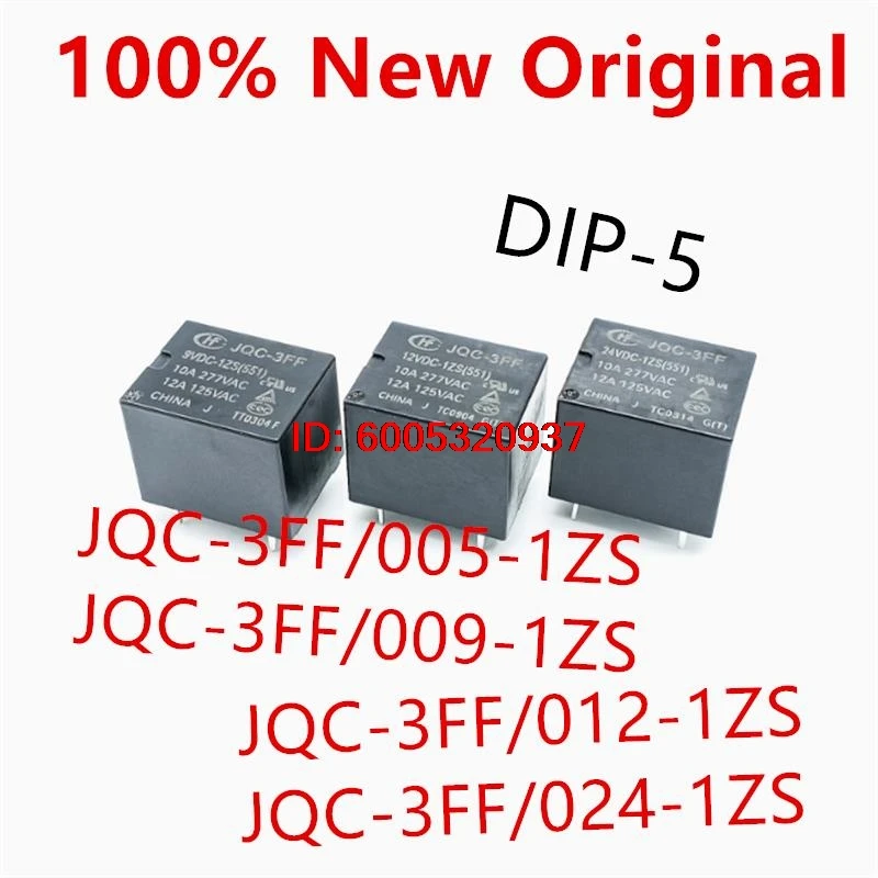 10piece  JQC-3FF/005-1ZS 、JQC-3FF/012-1ZS 、JQC-3FF/024-1ZS 、JQC-3FF/009-1ZS  New power relay  JQC-3FF-005-1ZS 、JQC-3FF-012