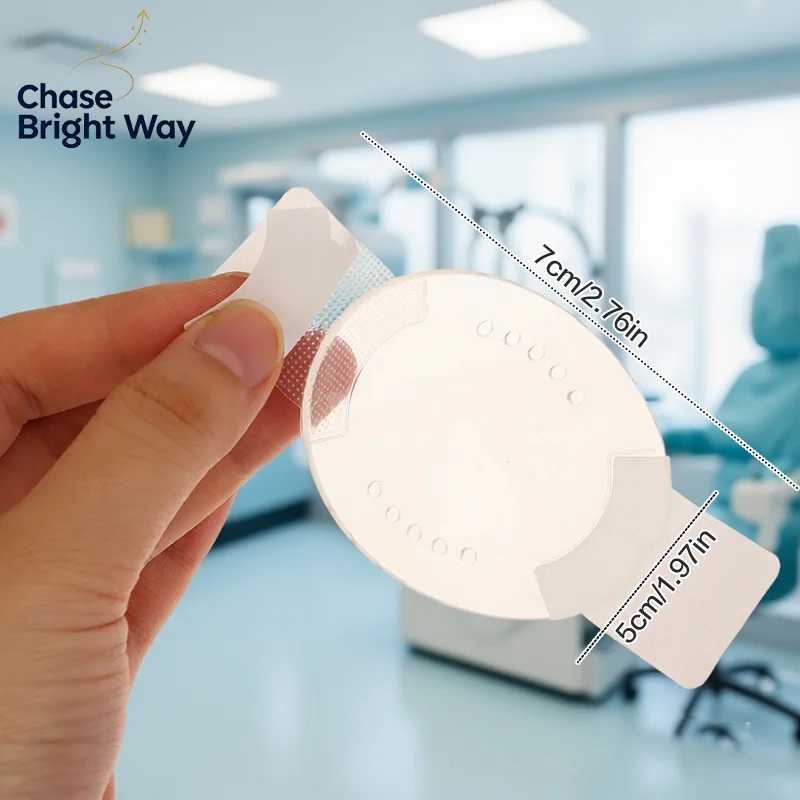 5pcs Self-adhesive Tape Eye Goggle Use After Surgery Plastic Eye Shield  Transparent Ellipse Safety 5 X 7cm 10hole