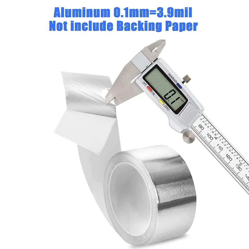 1pcs Aluminium Foil Adhesive Sealing Tape Thermal Resist Duct Repairs Width 3/ 5cm High Temperature Resistant Foil Adhesive Tape