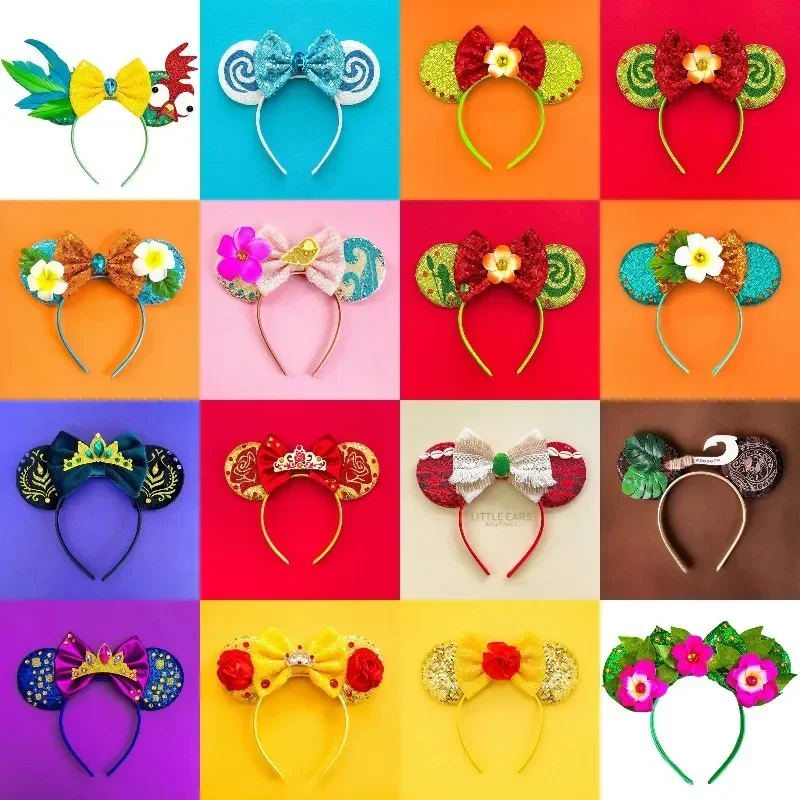 Disney Rapunzel Ear Headband For Adults Tangled Mickey Mouse Chameleon Hairbands Women Girls Kid Sunflower Hair Accessories Gift view 5