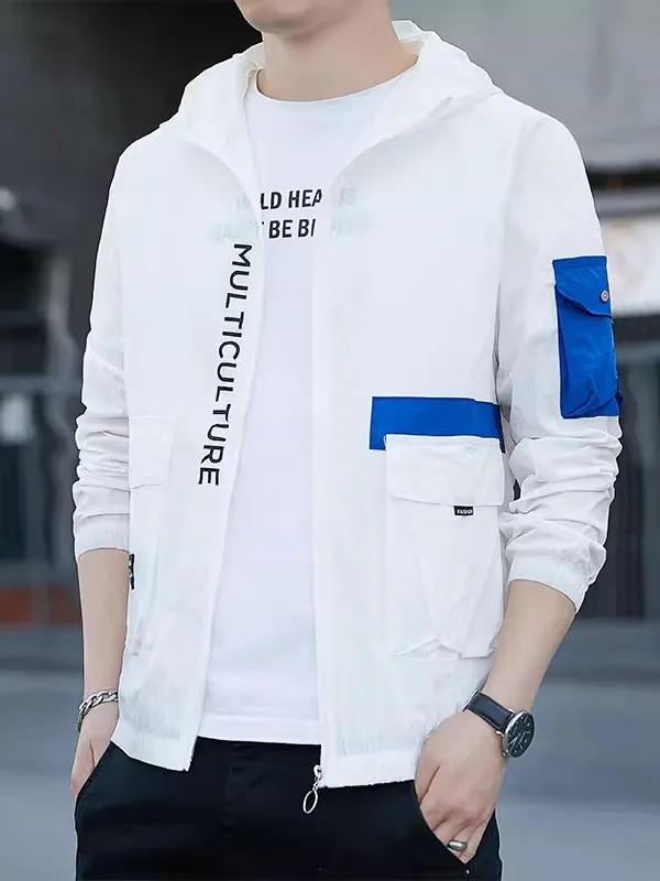 

Ultra-Thin Ice Silk Men's Summer Sun Protection Clothing Outerwear Breathable Outdoor Fiing Coat UV Protection Faionable ...