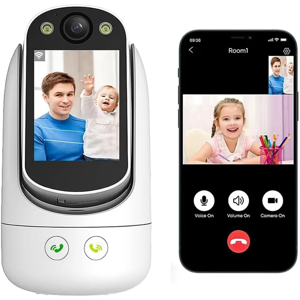 Videoanruf-Überwachungskamera für den Innenbereich, Kindermädchenkamera, Babykamera, Haustierkamera, 2-Wege-Videoanruf, 2-Wege-Audio, 360 ° Schwenk-/Neige-WLAN-Kamera für
