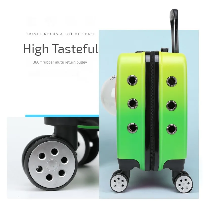 Pet Breathable Aluminum Frame Suitcase Carry On Rolling Luggage 20 Inch Spinner Suitcase Outgoing Travel Suitcasel Pets Suitcase