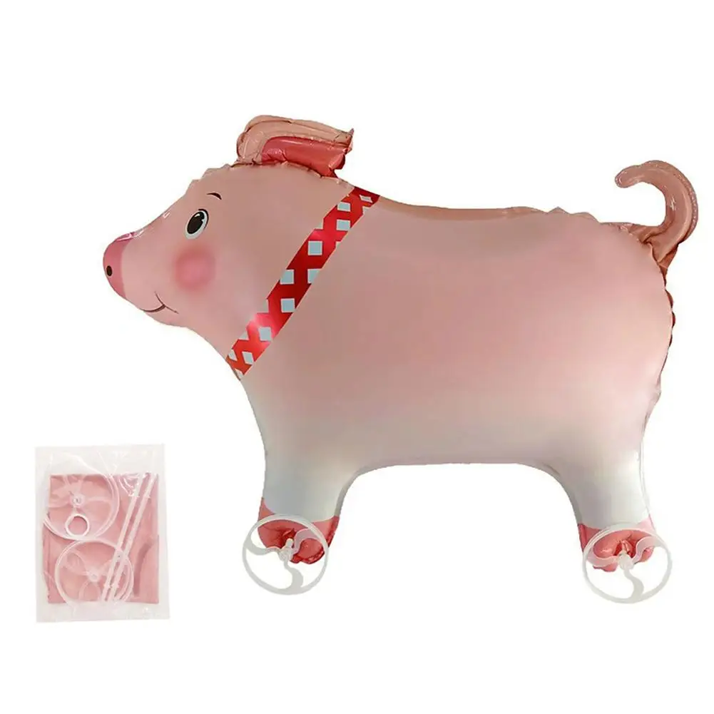 Cartoon dierenfolie ballonnen gele eend staande loopballon met wiel voor kinderfeestjes bruiloft decoratie cadeaus