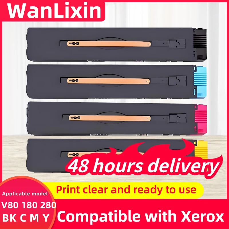 

BK C M Y 1 шт. высококачественный тонер-картридж V80 для Xerox Versant V80 180 280 тонер-картридж, совместимый с тонером для копировального аппарата