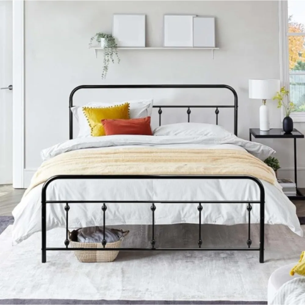 

Twin Size Bed Frame with Headboard and Footboard, Metal Platform Bed Frame with Strong Slat Support (No Box Spring Needed)