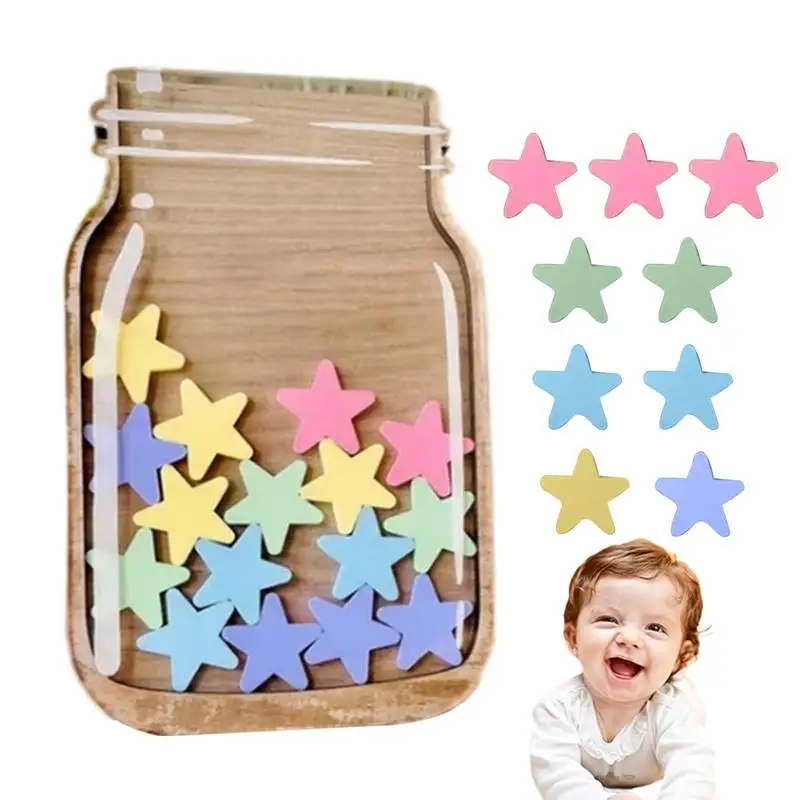 Star Reward Jar Star Classroom Wooden Reward Jars Kid Reward Jar Cute Interactive Behavior Chart For Home School Portable Reward