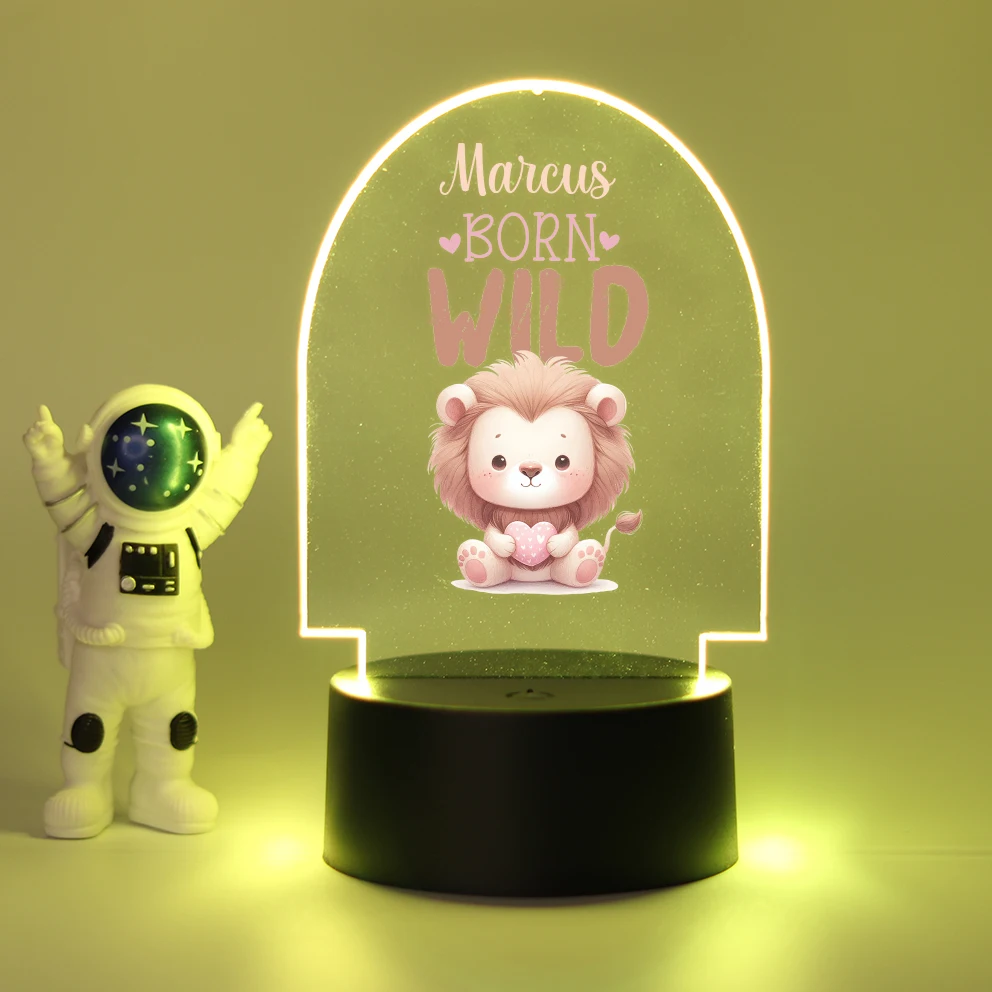 Personalized Custom  Lion Cute  Night Light 3D Illusion Lamp Gift For Kids Decoration Children'S Gift